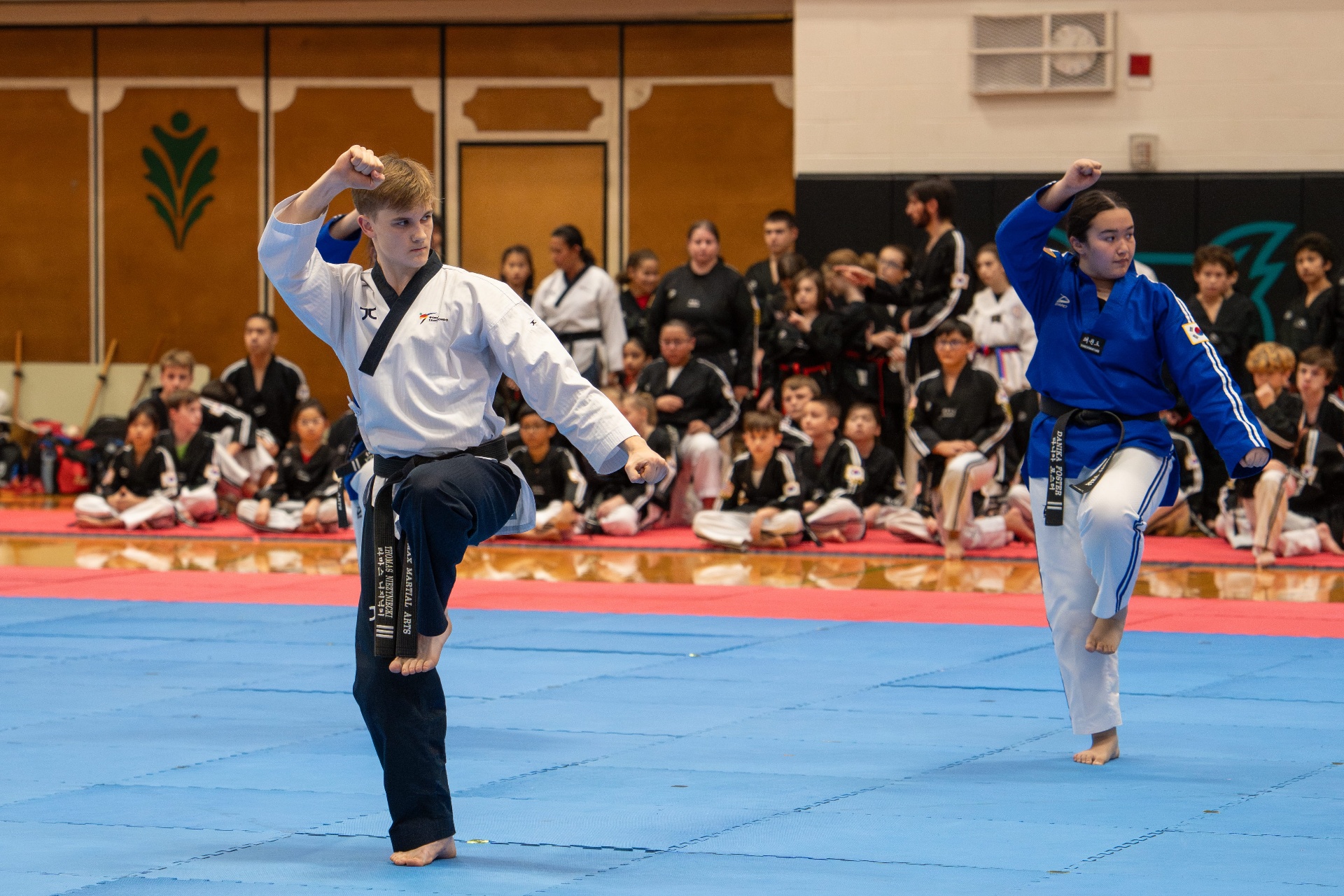 Students performing poomsae